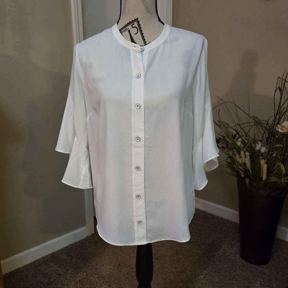 CAbi  White Float Blouse